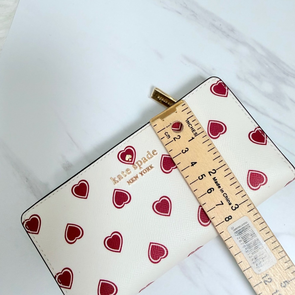 Kate Spade Madison Heartfelt Geo Boxed Large Slim Bifold Wallet Cream Multi - Picture 10 of 10